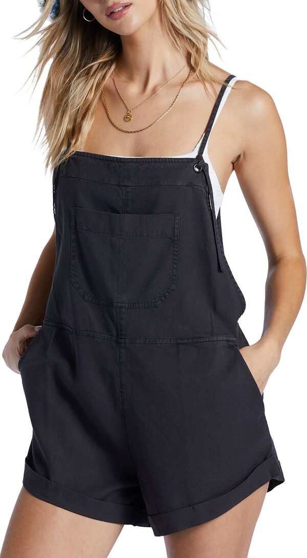 ビラボン レディース スカート ボトムス Billabong Women's Wild Pursuit Overall Romper Off Black