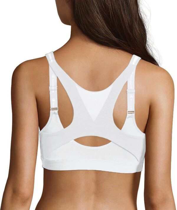 チャンピオン レディース ブラジャー アンダーウェア Champion Women's Motion Control Zip Sports Bra White