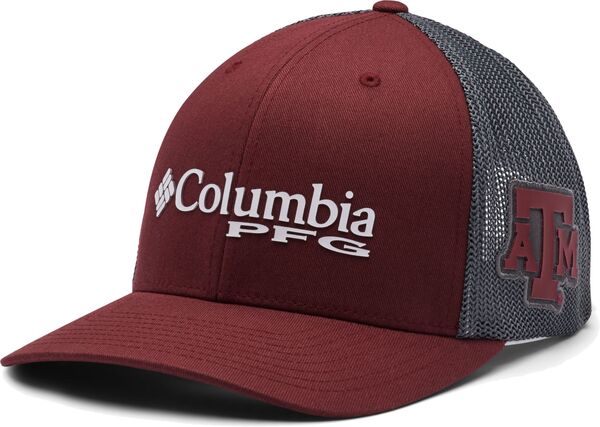 コロンビア メンズ 帽子 アクセサリー Columbia Adult Texas A&M Aggies Maroon PFG Mesh Fitted Hatの通販は
