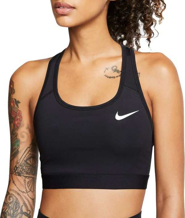 ナイキ レディース ブラジャー アンダーウェア Nike Women's Pro Swoosh Medium-Support Non-Padded Sports Bra Black