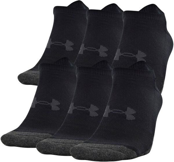 アンダーアーマー レディース 靴下 アンダーウェア Under Armour Adult Performance Tech No Show Socks - 6 Pack Blackの通販は 9,480円