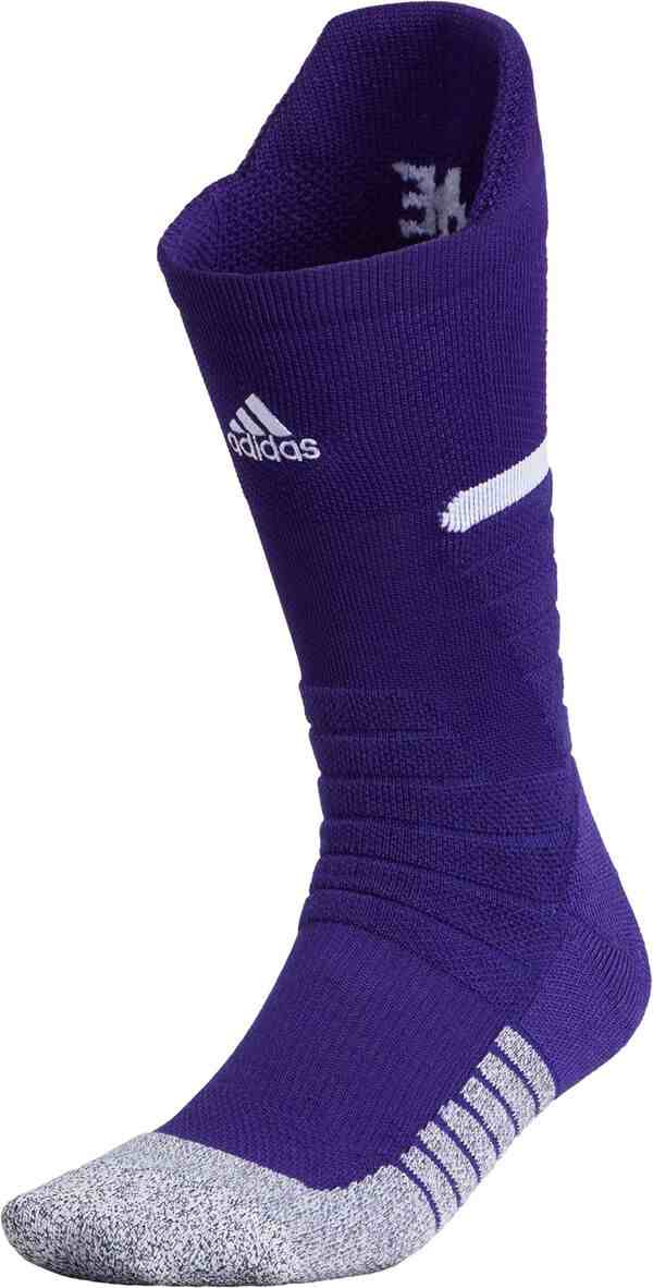 アディダス レディース 靴下 アンダーウェア adidas Men's adizero Football Crew Socks Team Collegiate Purple