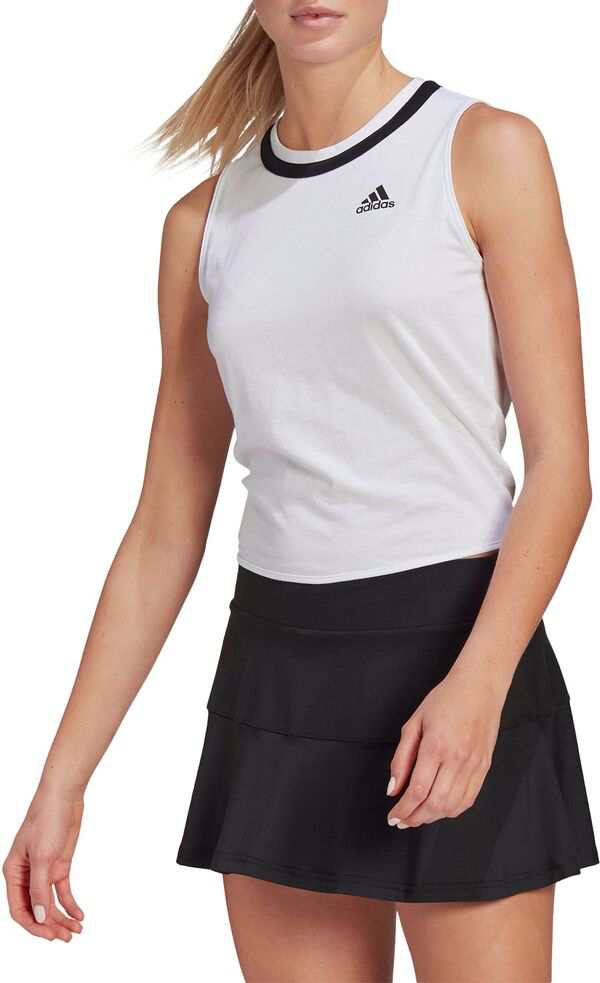 アディダス レディース シャツ トップス adidas Women's Club Knotted Tank Top White/Black