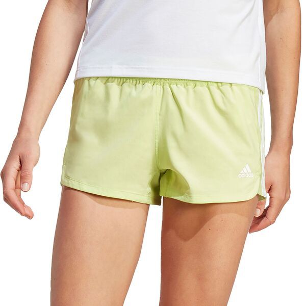 アディダス レディース ハーフパンツ・ショーツ ボトムス adidas Women's 3-Stripes Pacer Woven Shorts Pulse Lime/White