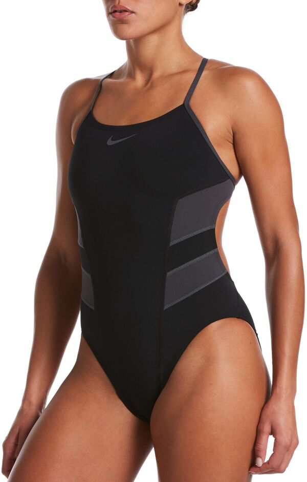 ナイキ レディース 上下セット 水着 Nike Women's Hydrastrong Vex Colorblock Cutout One Piece Swimsuit Black