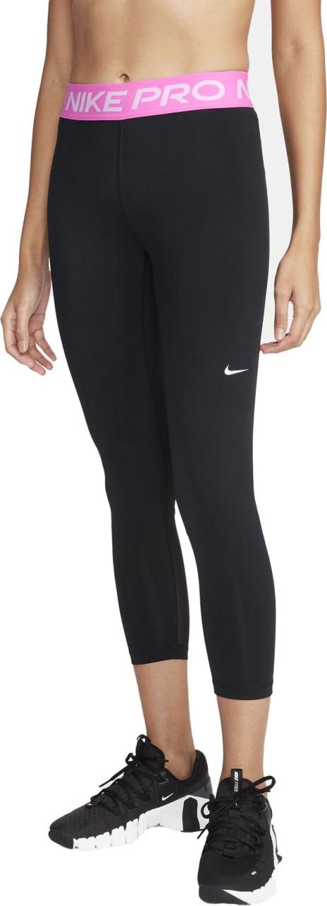 ナイキ レディース カジュアルパンツ ボトムス Nike Pro Women's 365 Mid-Rise Cropped Mesh Panel Leggings Black/Playful Pinkの通販は 12,690円