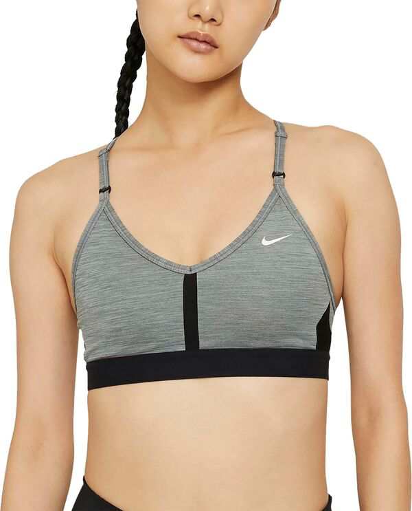 ナイキ レディース ブラジャー アンダーウェア Nike Women's Dri-FIT Indy Light-Support Padded V-Neck Sports Bra Smoke Grey