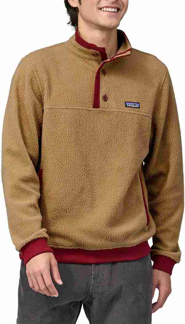 パタゴニア メンズ パーカー・スウェット アウター Patagonia Men's Shearling Button Pullover Grayling Brown