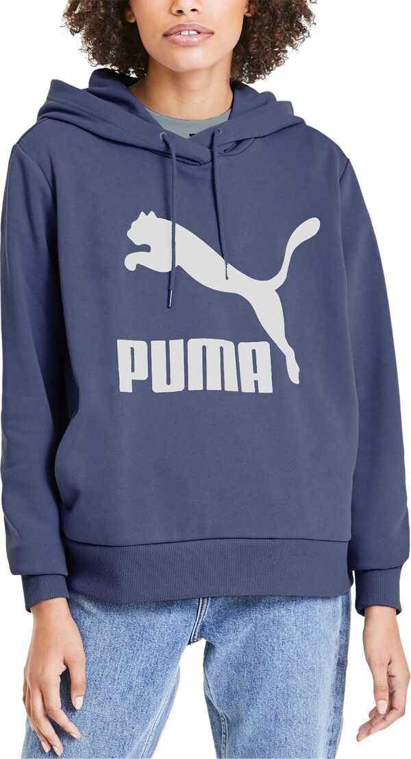 プーマ レディース パーカー・スウェット アウター PUMA Women's Classic Logo Pullover Hoodie Marlin