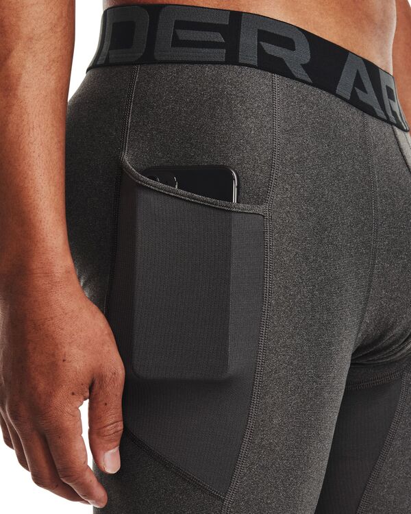 アンダーアーマー メンズ カジュアルパンツ ボトムス Under Armour Men's HeatGear Armour 3/4 Leggings Carbon Heather/Blackの通販は