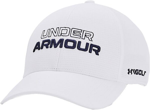 アンダーアーマー メンズ 帽子 アクセサリー Under Armour Men's Jordan Spieth Tour Golf Hat White/Midnight Navy