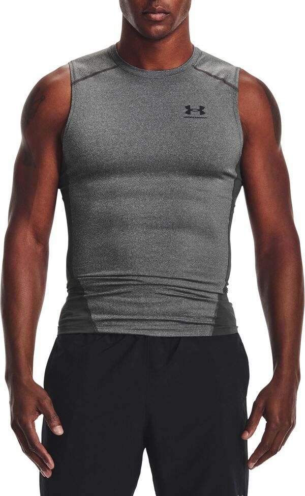 アンダーアーマー メンズ シャツ トップス Under Armour Men's HeatGear Compression Shirt Carbon Heather/Black