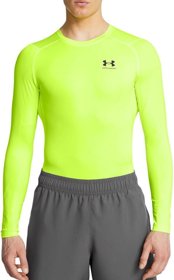 アンダーアーマー メンズ シャツ トップス Under Armour Men's HeatGear Compression Long Sleeve Shirt High Vis Yellow/Black