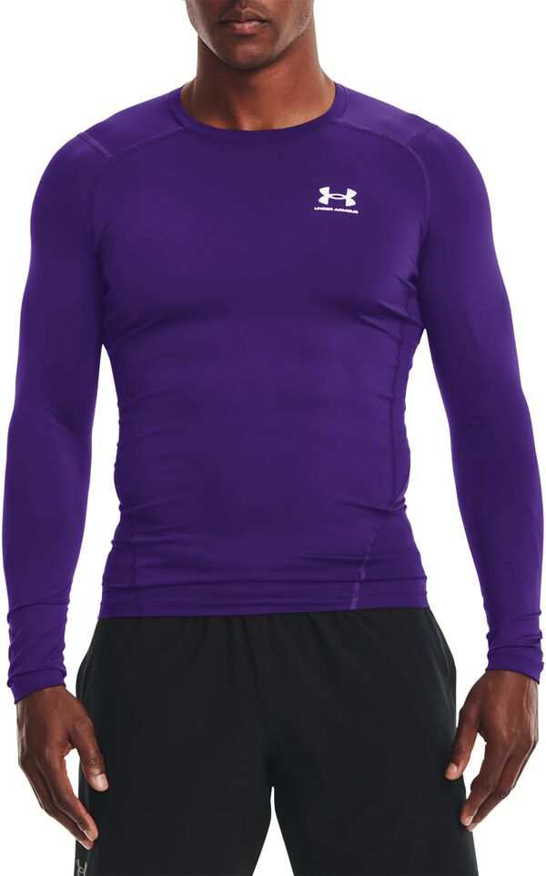 アンダーアーマー メンズ シャツ トップス Under Armour Men's HeatGear Compression Long Sleeve Shirt Purple/Whiteの通販は 12,480円