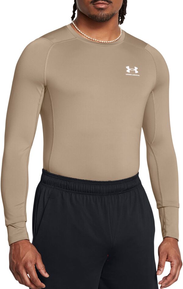 アンダーアーマー メンズ シャツ トップス Under Armour Men's HeatGear Compression Long Sleeve Shirt Sahara