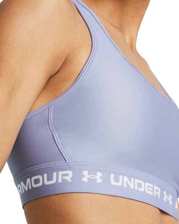 アンダーアーマー レディース ブラジャー アンダーウェア Under Armour Women's Crossback Mid Sports Bra Celeste/White