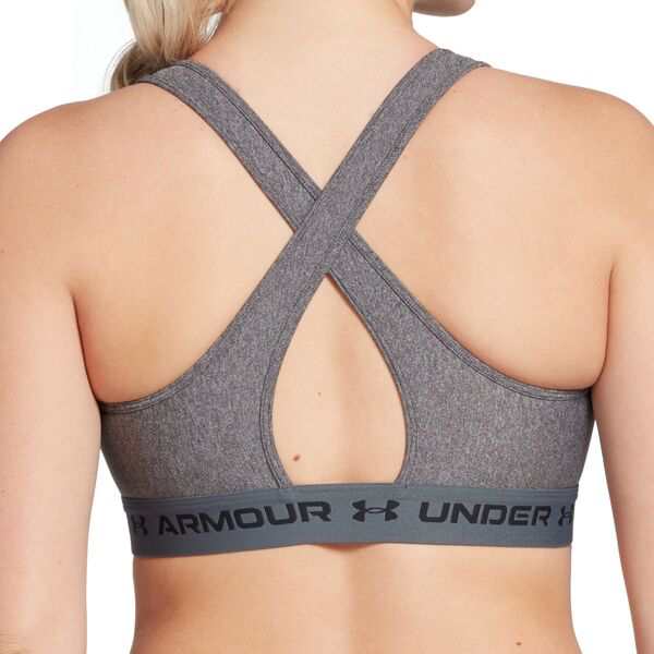 アンダーアーマー レディース ブラジャー アンダーウェア Under Armour Women's Crossback Mid Sports Bra Charcoal Light Heather