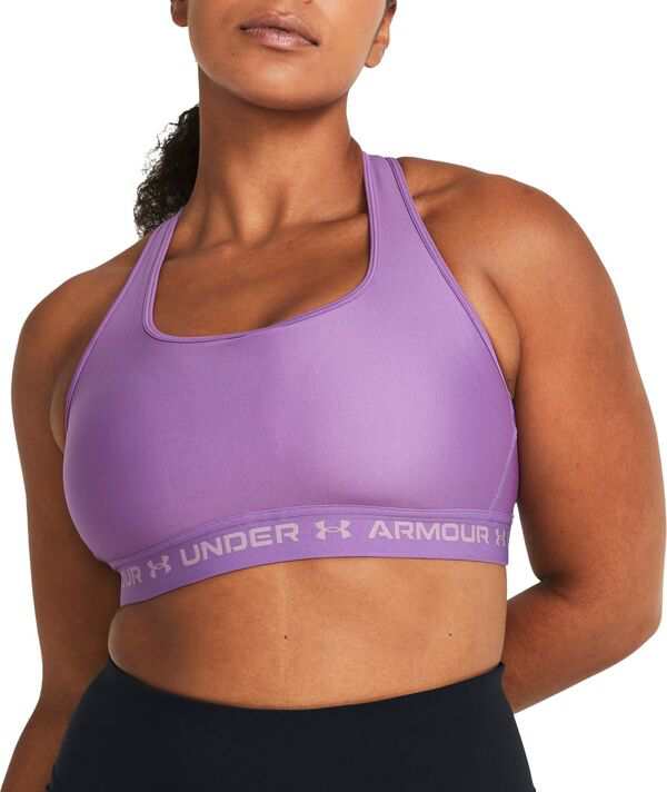 アンダーアーマー レディース ブラジャー アンダーウェア Under Armour Women's Crossback Mid Sports Bra Provence Purple/Purp Ace