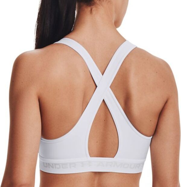 アンダーアーマー レディース ブラジャー アンダーウェア Under Armour Women's Crossback Mid Sports Bra White