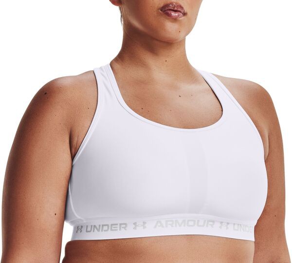 アンダーアーマー レディース ブラジャー アンダーウェア Under Armour Women's Crossback Mid Sports Bra White