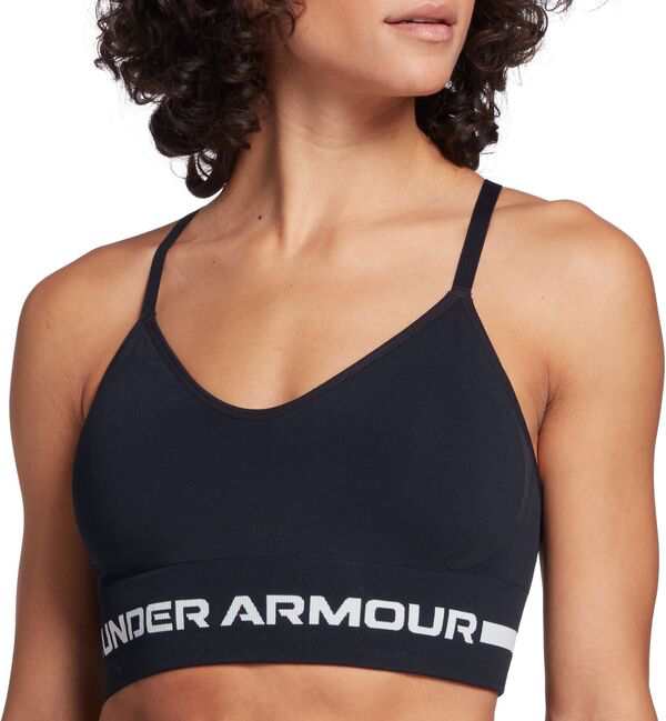 アンダーアーマー レディース ブラジャー アンダーウェア Under Armour Women's Seamless Low Long Line Sports Bra Black/Halo Gray