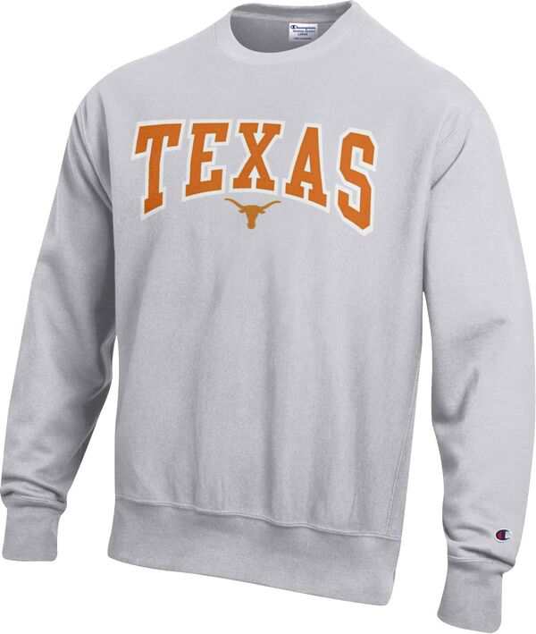 チャンピオン メンズ パーカー・スウェット アウター Champion Men's Texas Longhorns Grey Reverse Weave Crew Sweatshirtの通販は
