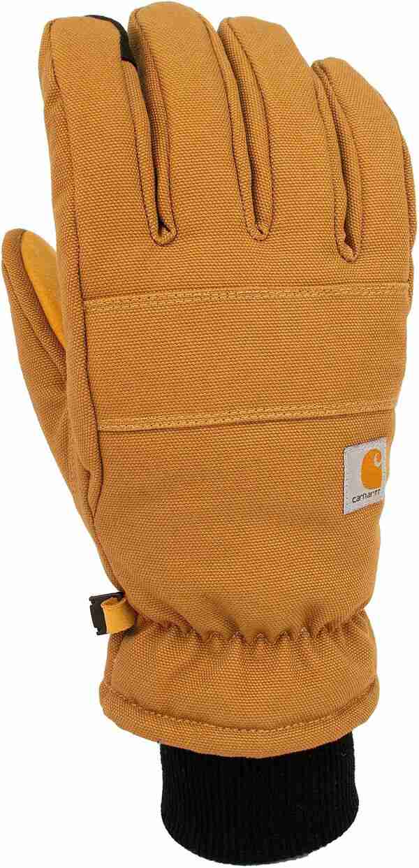 カーハート メンズ 手袋 アクセサリー Carhartt Men's Insulated Duck Synthetic Leather Knit Cuff Gloves Brown