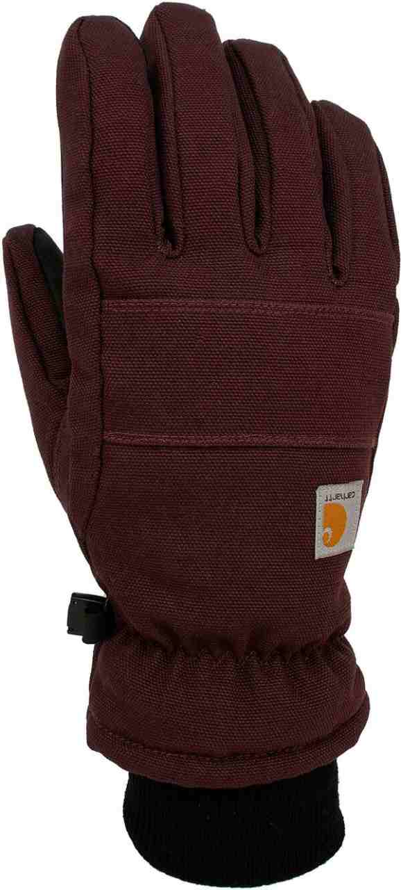 カーハート レディース 手袋 アクセサリー Carhartt Women's Insulated Duck Synthetic Leather Knit Cuff Gloves Deep Wine