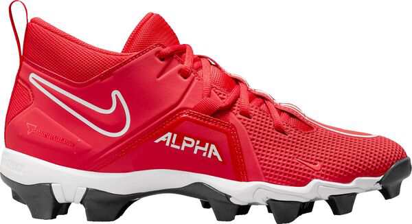 ナイキ メンズ スニーカー シューズ Nike Men's Alpha Menace 3 Shark Mid Football Cleats Red/White