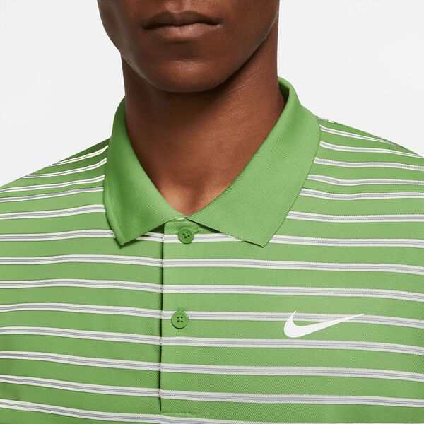 ナイキ メンズ ポロシャツ トップス Nike Men's Dri-FIT Victory Striped Golf Polo Chlorophyll/White