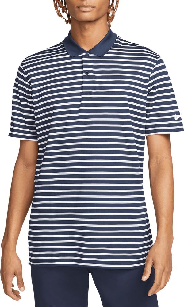 ナイキ メンズ ポロシャツ トップス Nike Men's Dri-FIT Victory Striped Golf Polo Obsidianの通販は