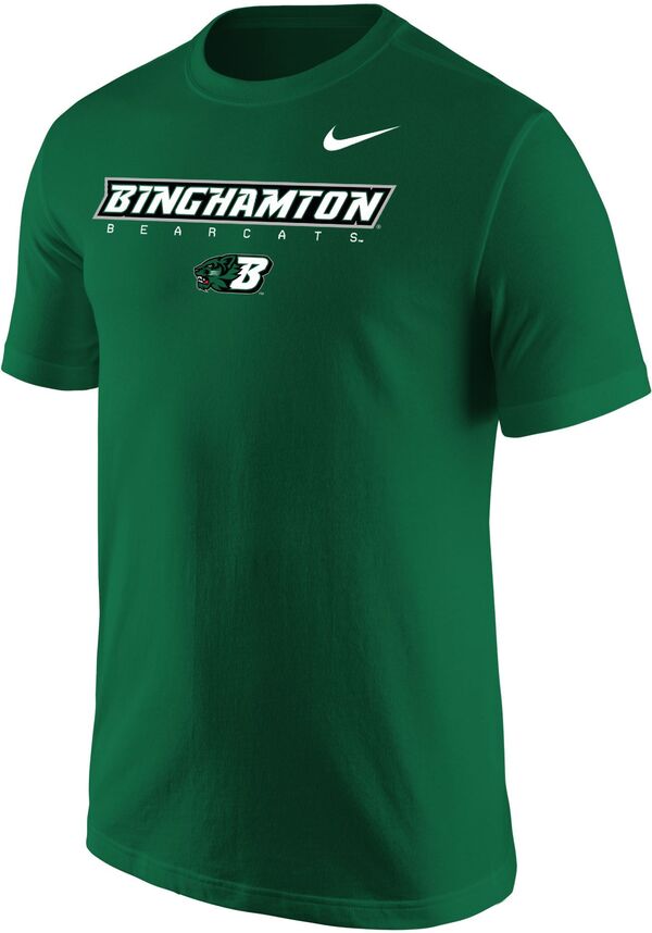 ナイキ メンズ Tシャツ トップス Nike Men's Binghamton Bearcats Green Core Cotton Graphic T-Shirtの通販は