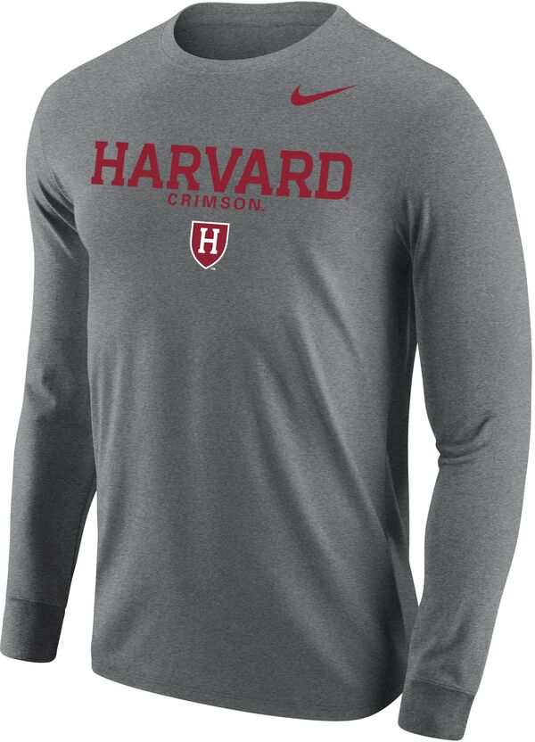ナイキ メンズ Tシャツ トップス Nike Men's Harvard Crimson Grey Core Cotton Graphic Long Sleeve T-Shirtの通販は