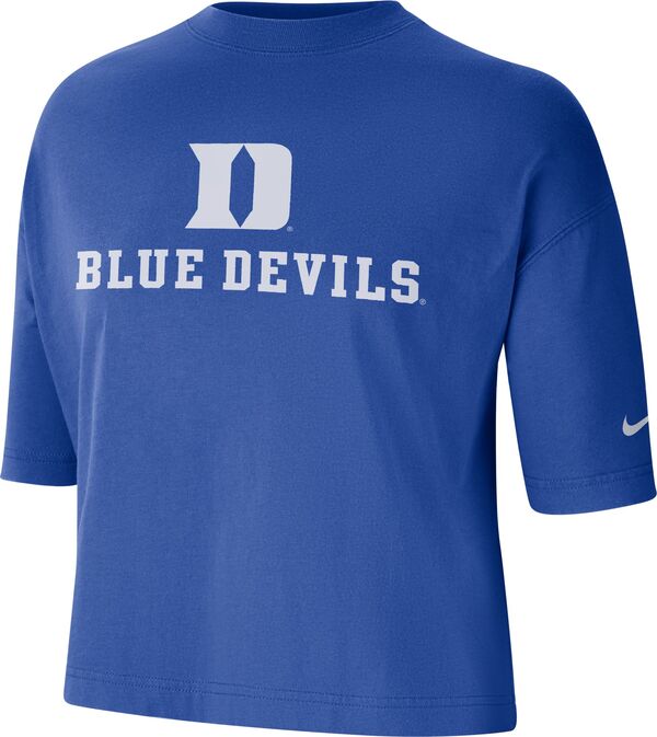 ナイキ レディース Tシャツ トップス Nike Women's Duke Blue Devils Duke Blue Dri-FIT Cropped T-Shirtの通販は