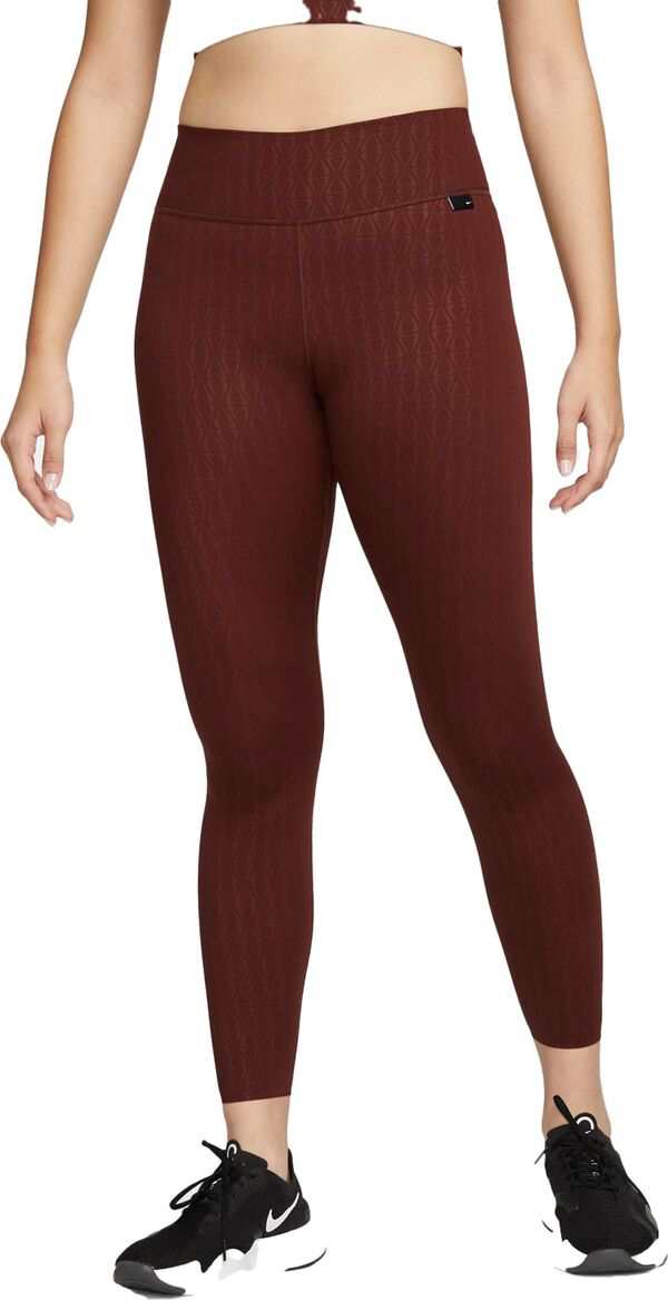 ナイキ レディース カジュアルパンツ ボトムス Nike Women's One Luxe Dri-FIT Mid-Rise Printed Leggings Bronze Eclipse