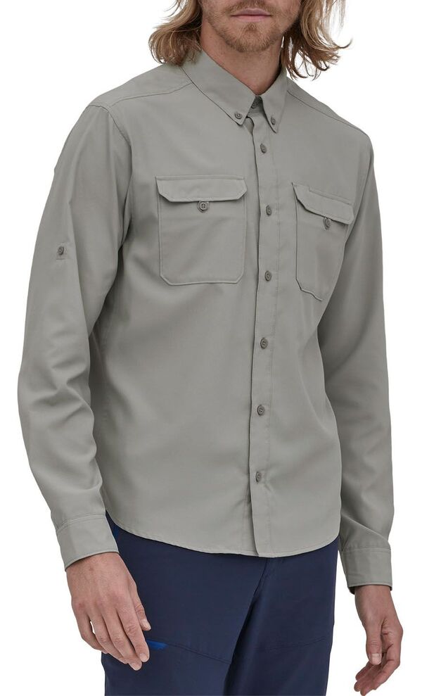 パタゴニア メンズ シャツ トップス Patagonia Men's Long-Sleeved Self-Guided Hike Shirt Salt Greyの通販は