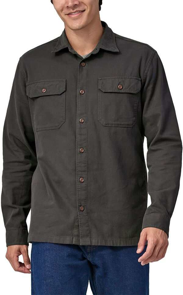 パタゴニア メンズ シャツ トップス Patagonia Men's Organic Cotton Midweight Fjord Flannel Long Sleeve Shirt Forge Grey