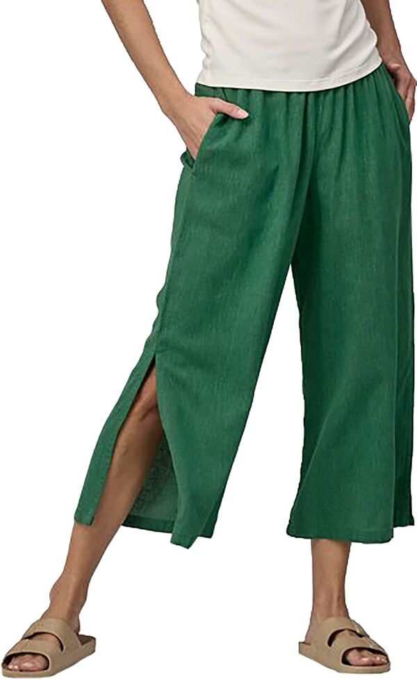 パタゴニア レディース カジュアルパンツ ボトムス Patagonia Women's Garden Island Pants Whole Weave/Conifer Green