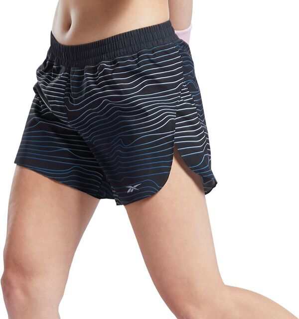 リーボック レディース ハーフパンツ・ショーツ ボトムス Reebok Women's Running Short AOP Night Black