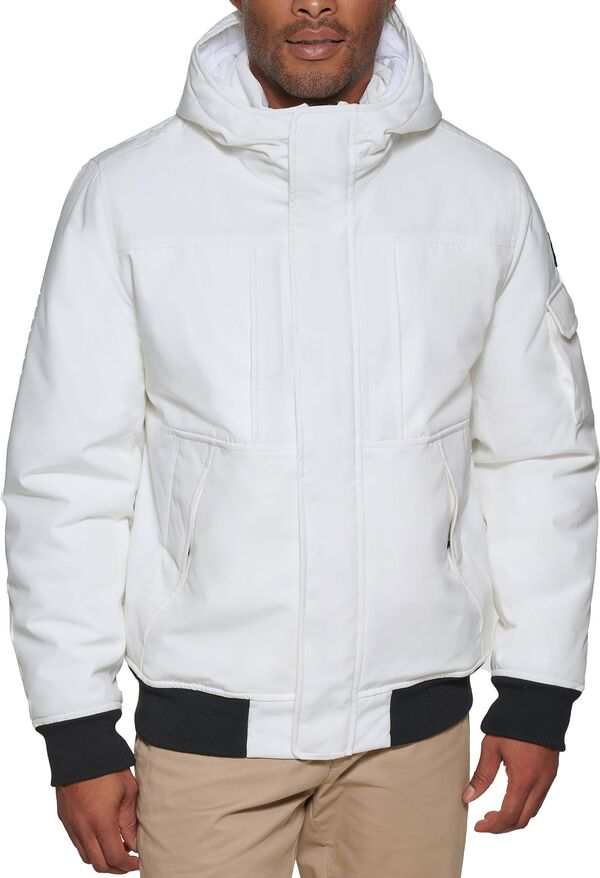 トミー ヒルフィガー メンズ ジャケット・ブルゾン アウター Tommy Hilfiger Performance Artic Cloth Hooded Utility Jacket White