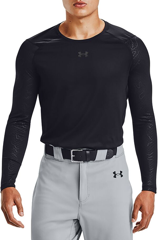 アンダーアーマー メンズ シャツ トップス Under Armour Men's Baseball ColdGearR Long Sleeve Shirt Blackカジュアルシャツ