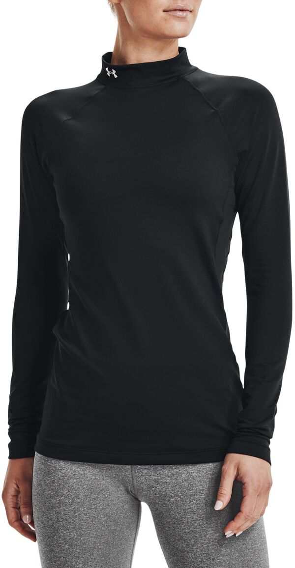 アンダーアーマー レディース シャツ トップス Under Armour Women's ColdGear Authentics Mock Neck Pullover 2.0 Black