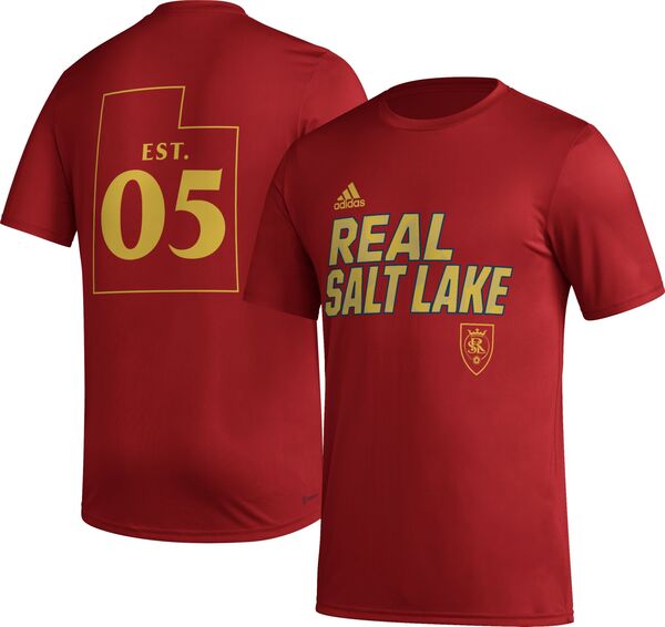 アディダス メンズ Tシャツ トップス adidas Real Salt Lake 2023 Creator Red T-Shirt