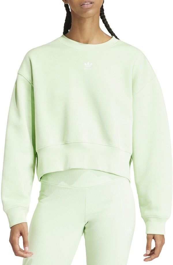 アディダス レディース パーカー・スウェット アウター adidas Originals Women's Adicolor Essentials Fleece Crew Sweatshirt Semi Gre