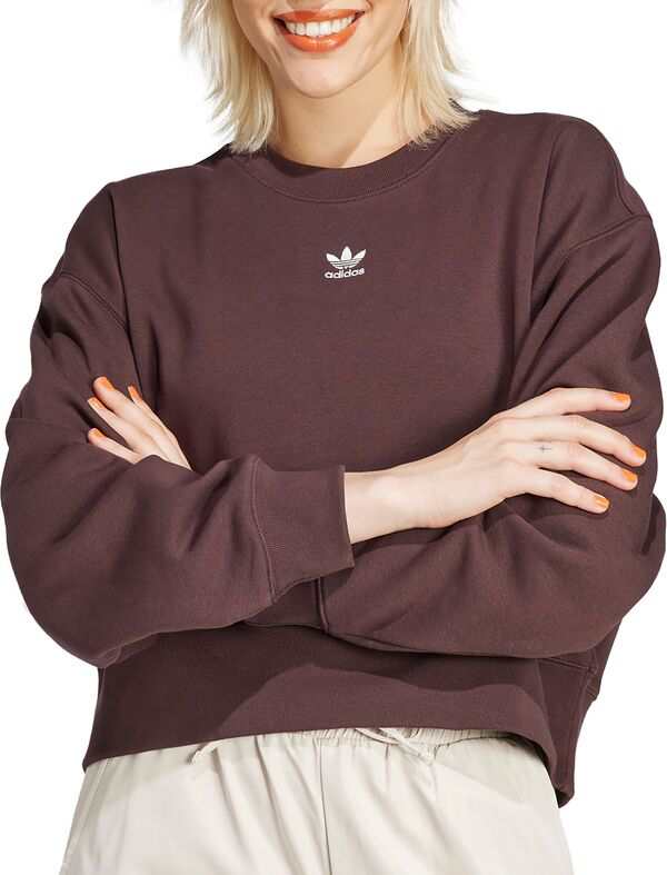 アディダス レディース パーカー・スウェット アウター adidas Originals Women's Adicolor Essentials Fleece Crew Sweatshirt Shadow B