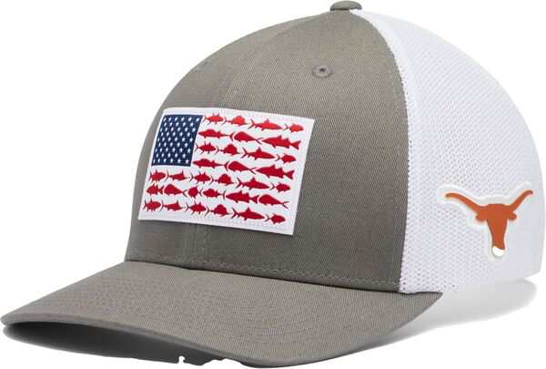 コロンビア メンズ 帽子 アクセサリー Columbia Men's Texas Longhorns Gray Perfomance Fishing Gear Flexfit Hatの通販は