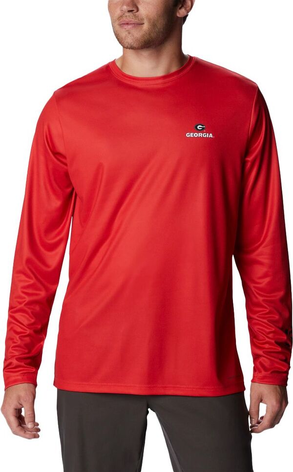 コロンビア メンズ Tシャツ トップス Columbia Men's Georgia Bulldogs Red PHG Terminal Tackle Longsleeve T-ShirtTシャツ