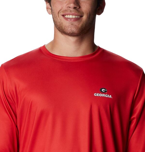 コロンビア メンズ Tシャツ トップス Columbia Men's Georgia Bulldogs Red PHG Terminal Tackle Longsleeve T-Shirt
