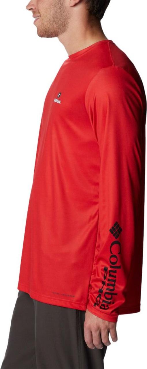 コロンビア メンズ Tシャツ トップス Columbia Men's Georgia Bulldogs Red PHG Terminal Tackle Longsleeve T-Shirt