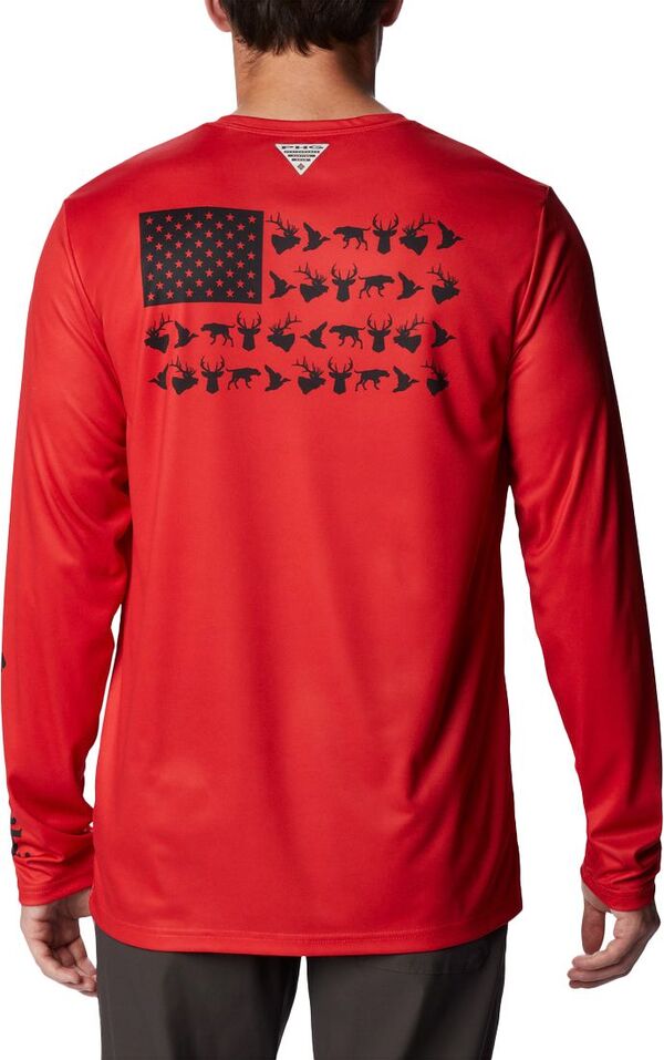 コロンビア メンズ Tシャツ トップス Columbia Men's Georgia Bulldogs Red PHG Terminal Tackle Longsleeve T-Shirt